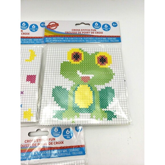 Cross Stitch Set of 3-6 Yarn Colors per Kit Unicorn Frog Butterfly NEW - Picture 5 of 7